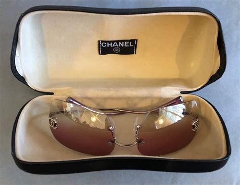 chanel vintage rimless cc sunglasses|chanel sunglasses with clear sides.